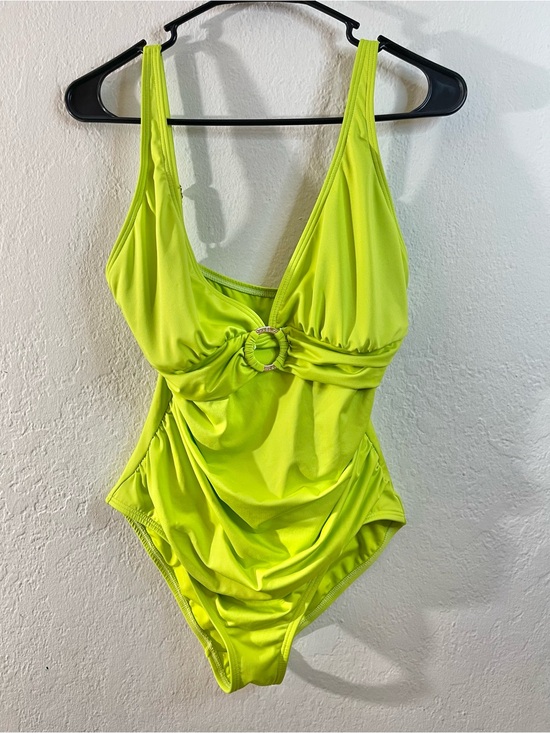MICHAEL Michael Kors Other - Michael Michael Kors Neon Lime One-Piece Swimsuit Front Ring Detail Women 12